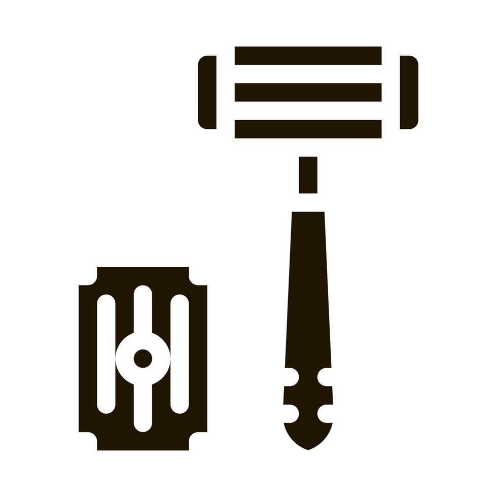 ilustración de icono de cuchilla y cuchilla de afeitar vector