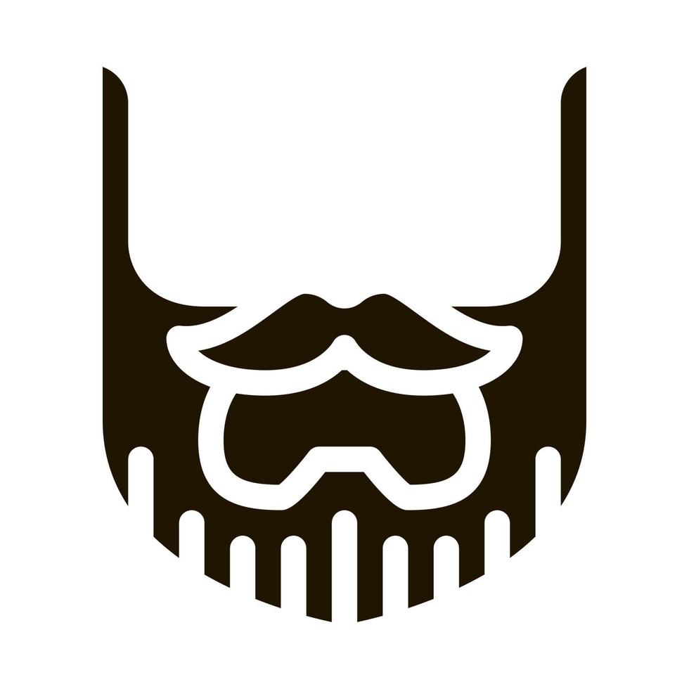 barba, bigote, bigote, icono, ilustración vector