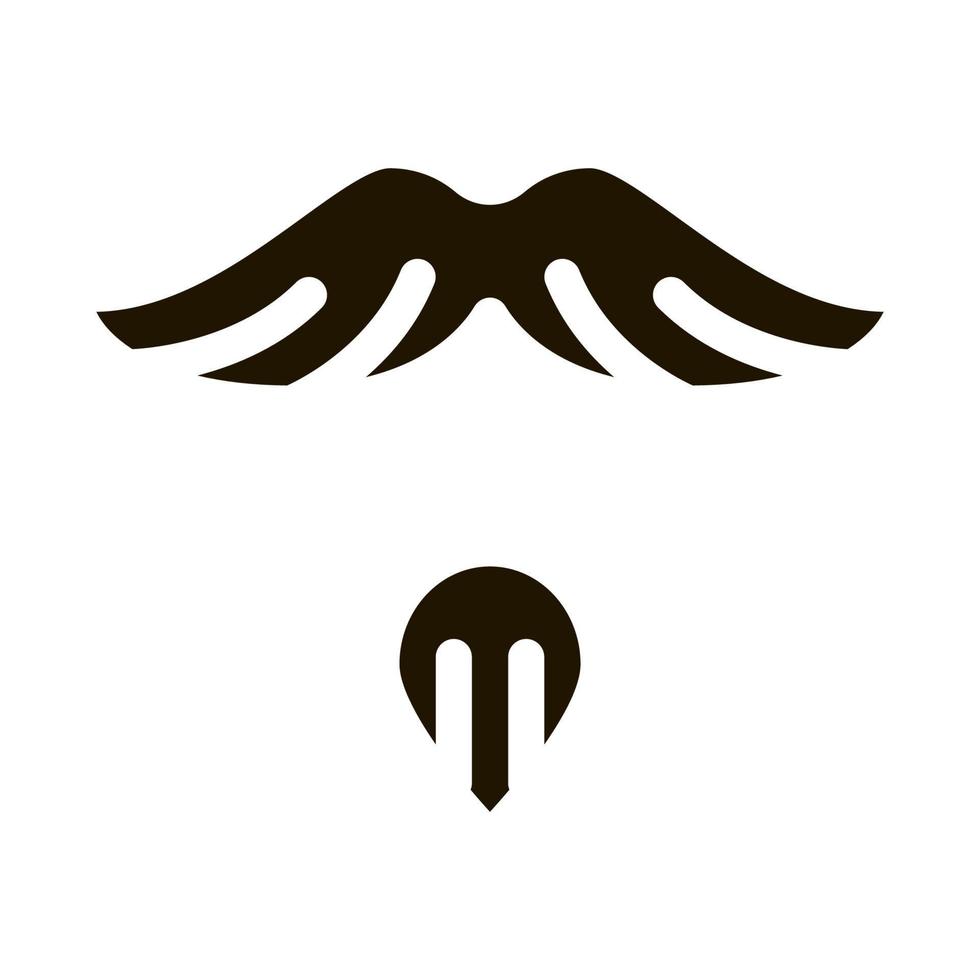 Goatee Beard Mustache Icon Illustration vector