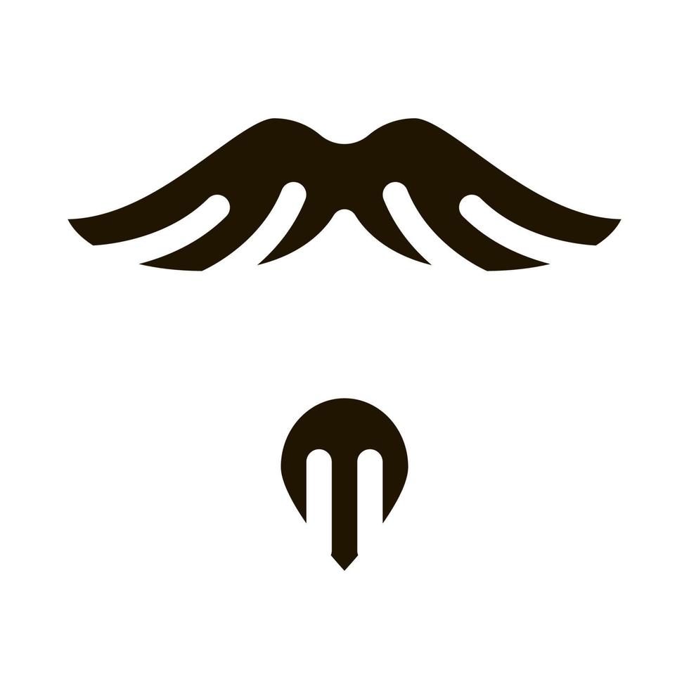 ilustración de icono de bigote de barba de perilla vector