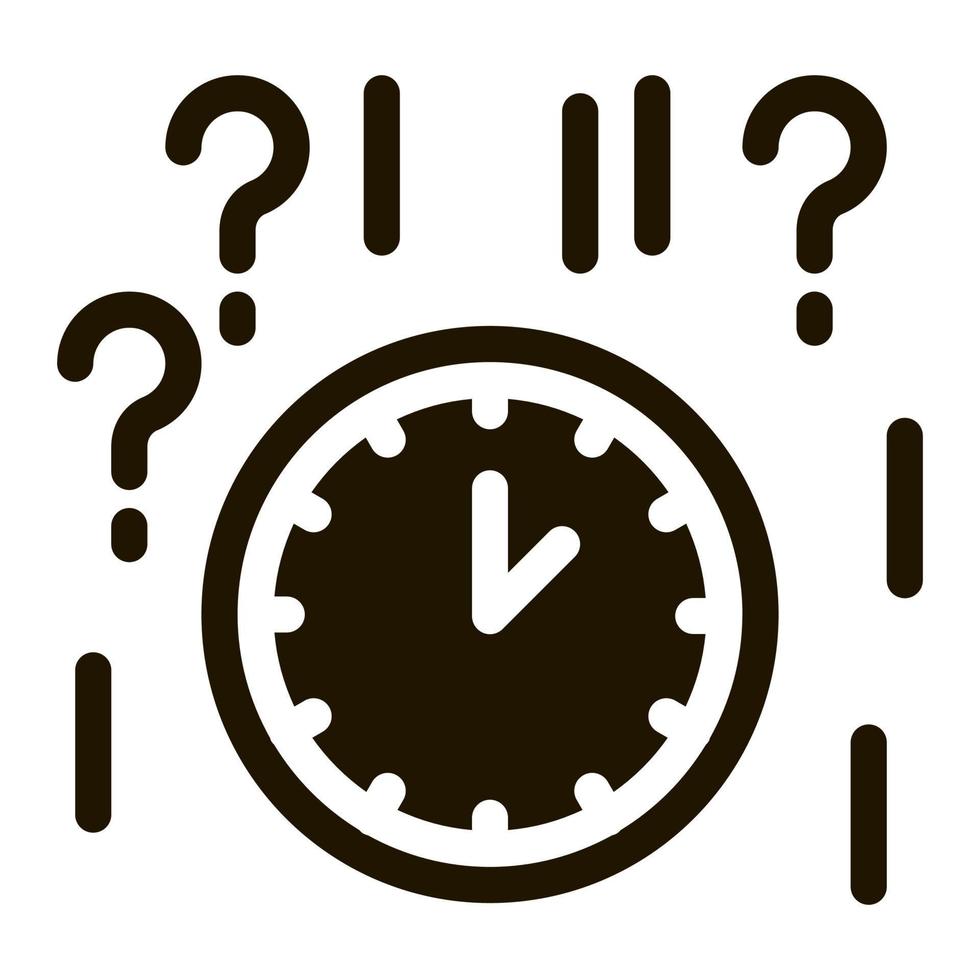 Clock And Question Mark Icon Illustration vector
