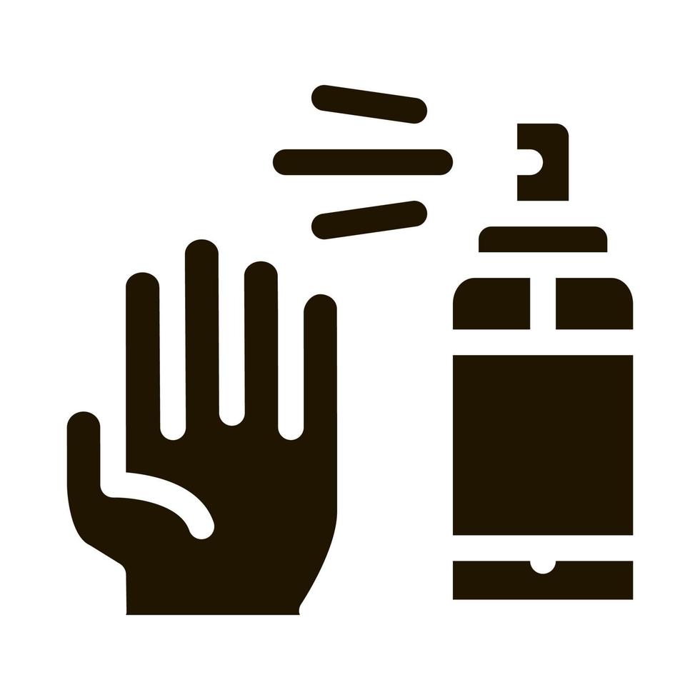 Hand And Bottle Spray Icon Illustration vector