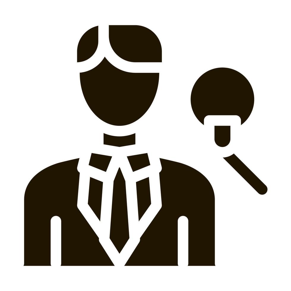 Man Host With Microphone Icon Illustration vector
