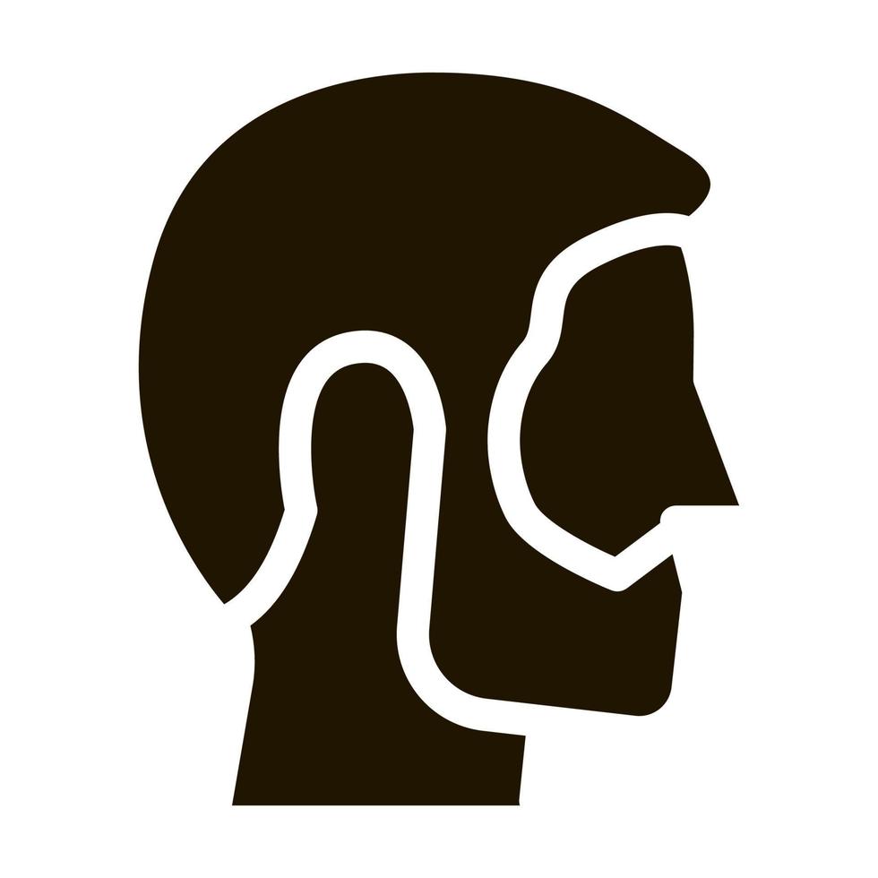 Man Profile With Beard Icon Illustration vector