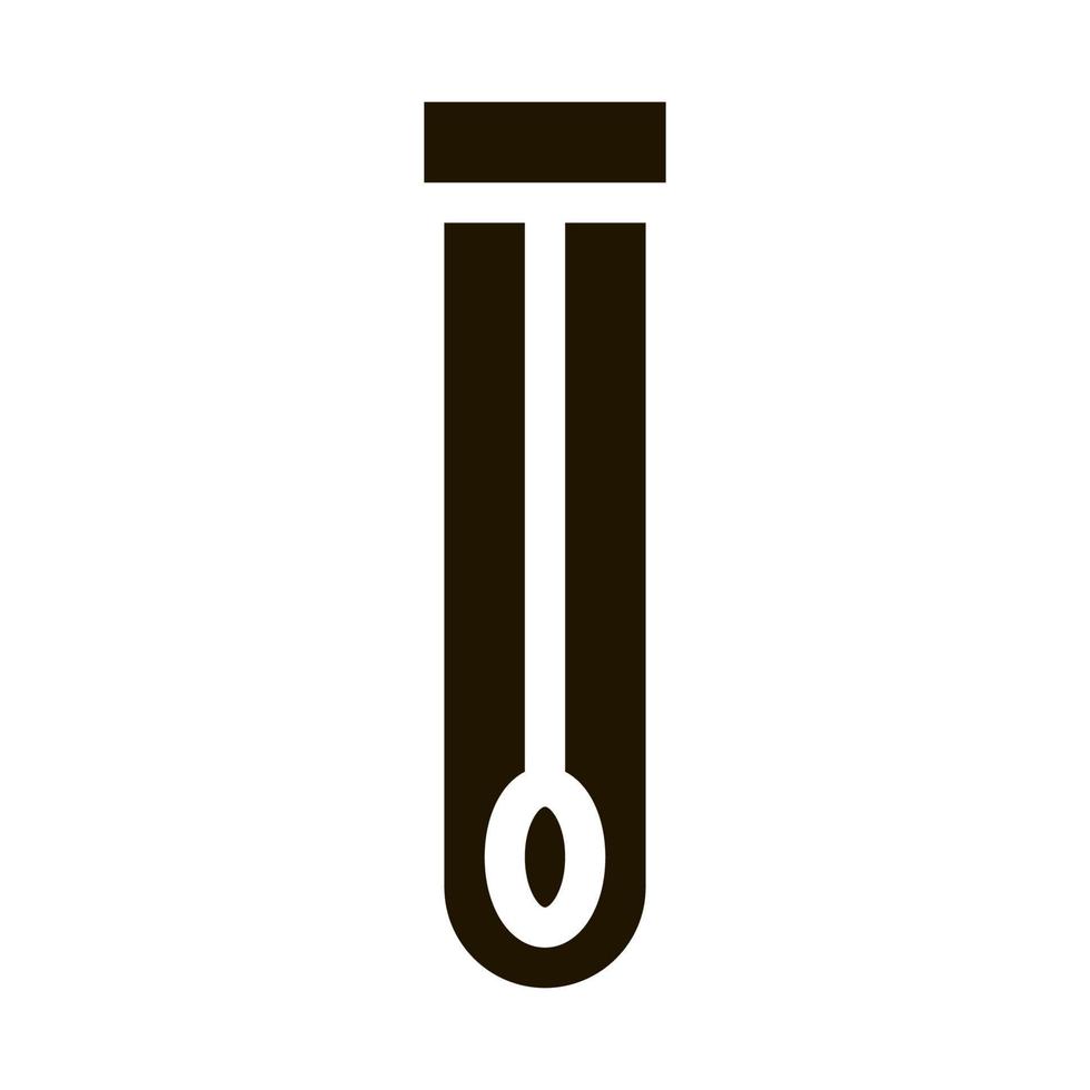 Flask With Cotton Swab Icon Illustration vector