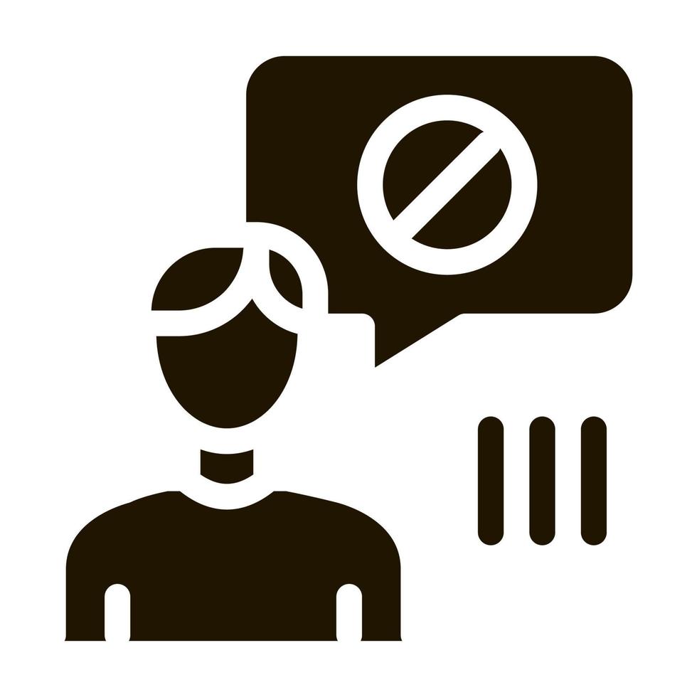 Man Strikethrough Mark Icon Illustration vector