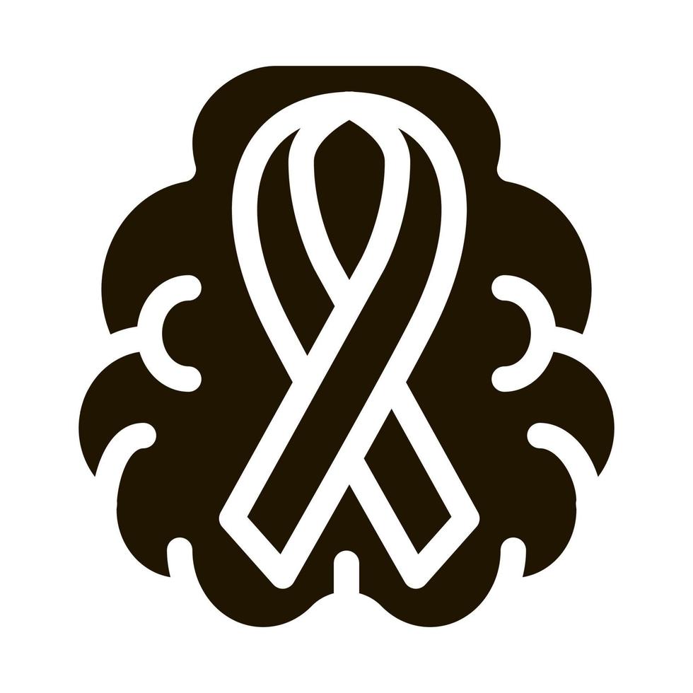 Brain And Health Ribbon Icon Illustration vector