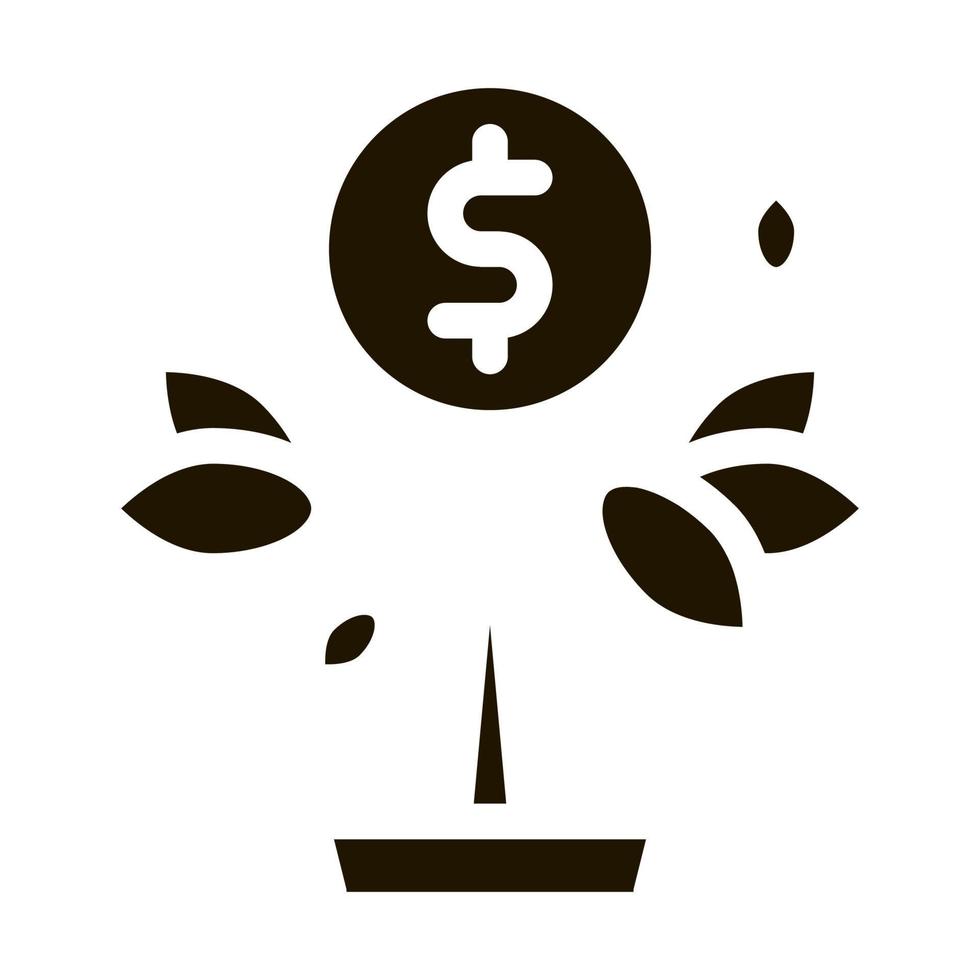 Money Tree Pot Icon Vector Glyph Illustration