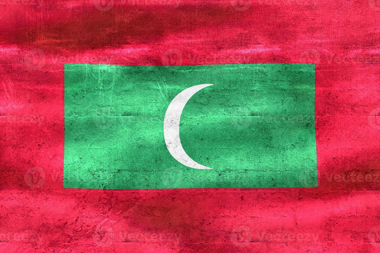 3D-Illustration of a Maldives flag - realistic waving fabric flag photo