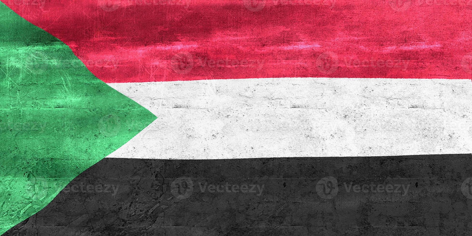 3D-Illustration of a Sudan flag - realistic waving fabric flag photo