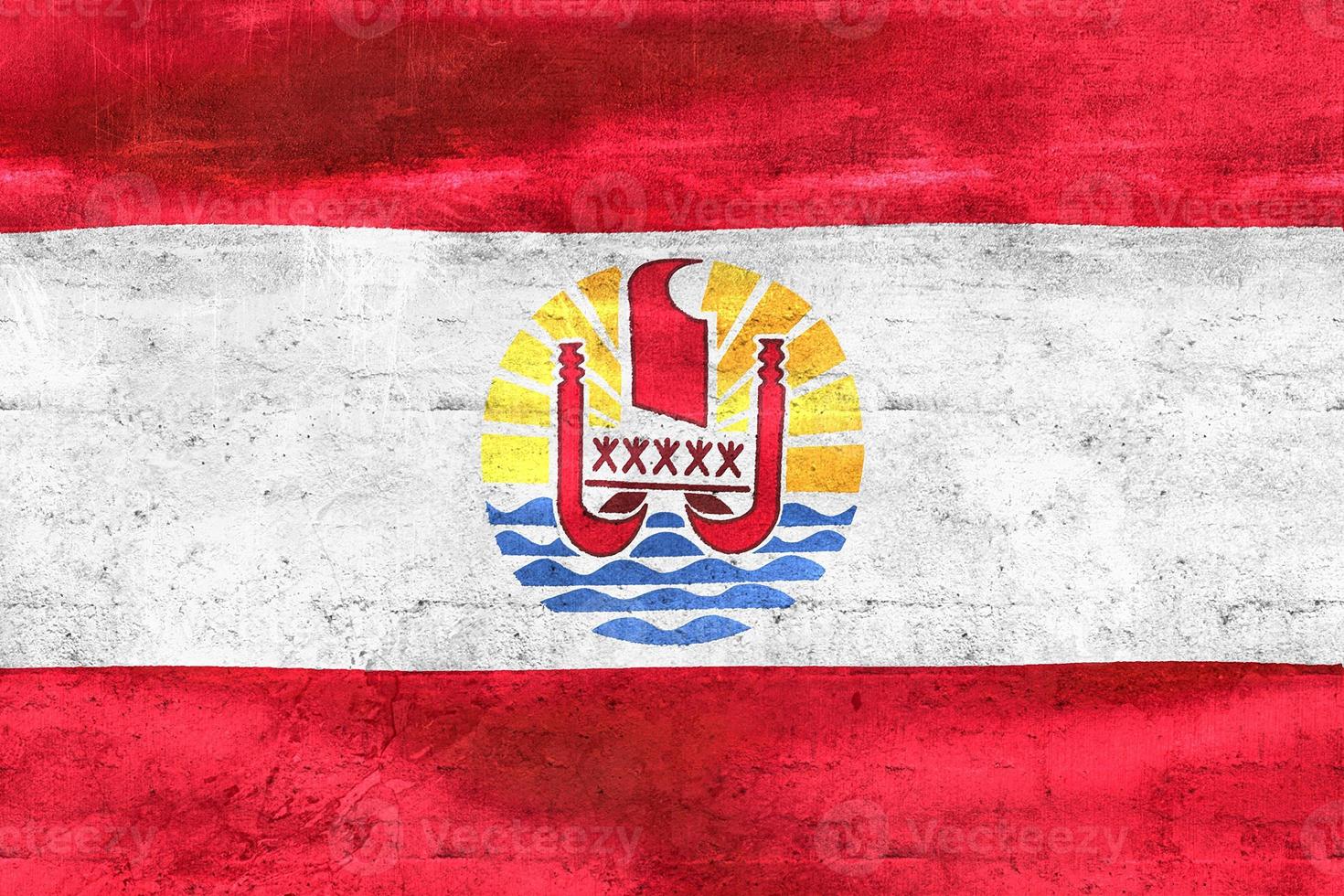 3D-Illustration of a French Polynesia flag - realistic waving fabric flag photo