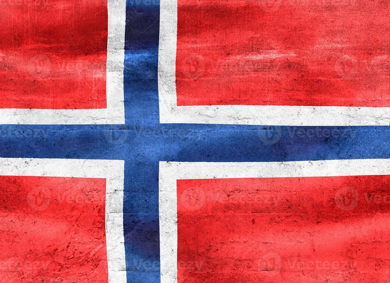 3D-Illustration of a Norway flag - realistic waving fabric flag photo