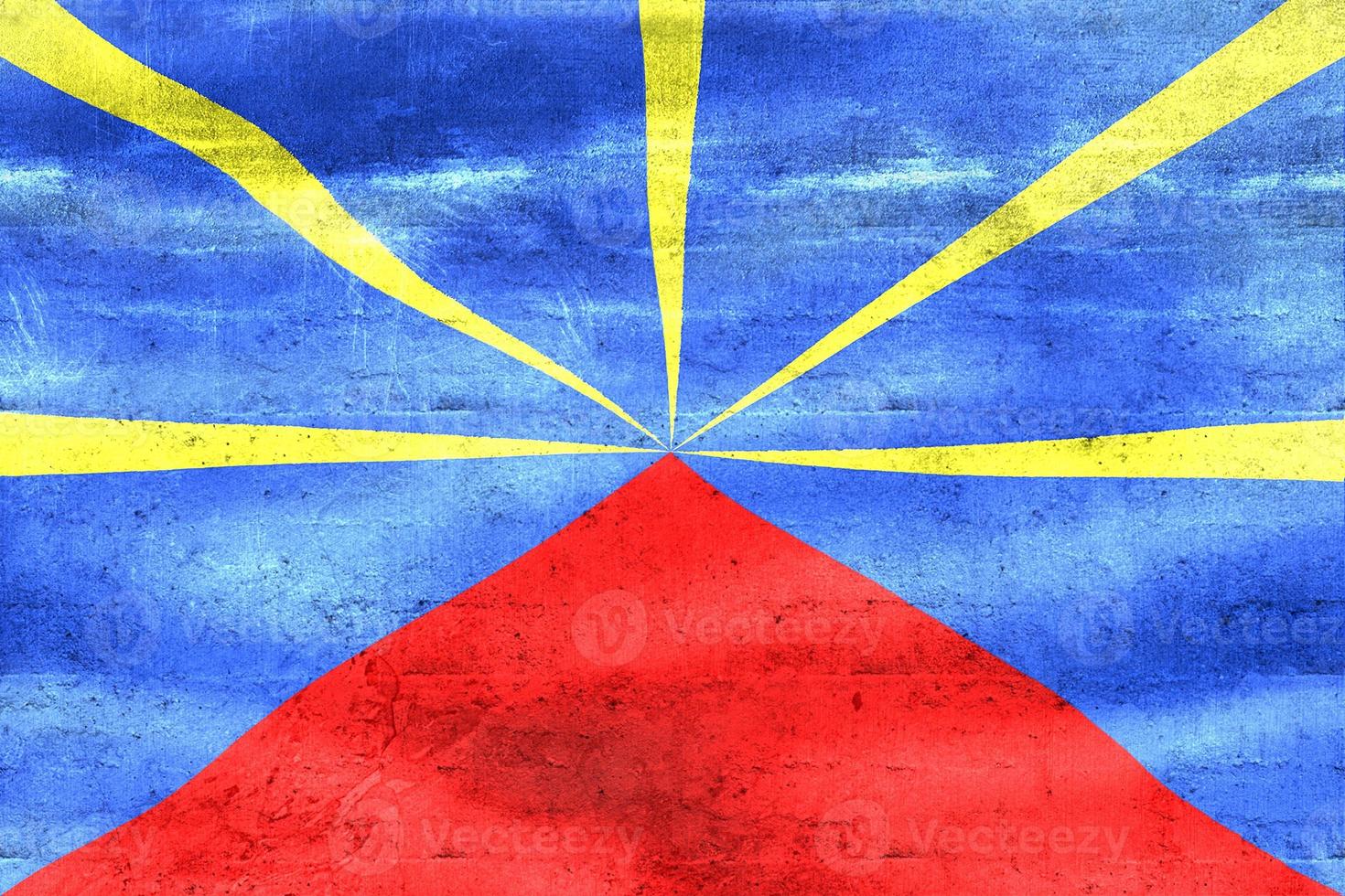 3D-Illustration of a Reunion flag - realistic waving fabric flag photo