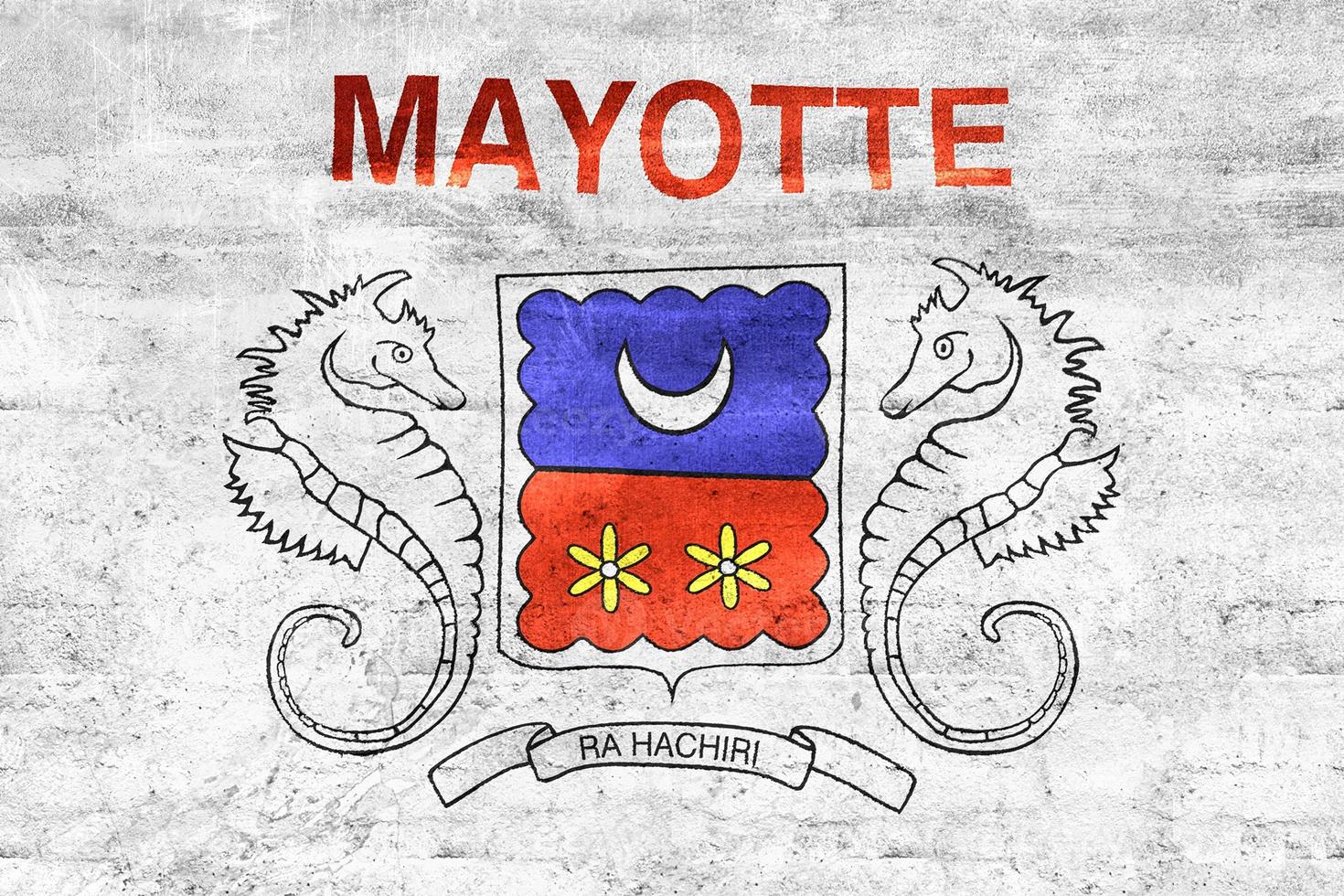 3D-Illustration of a Mayotte flag - realistic waving fabric flag photo