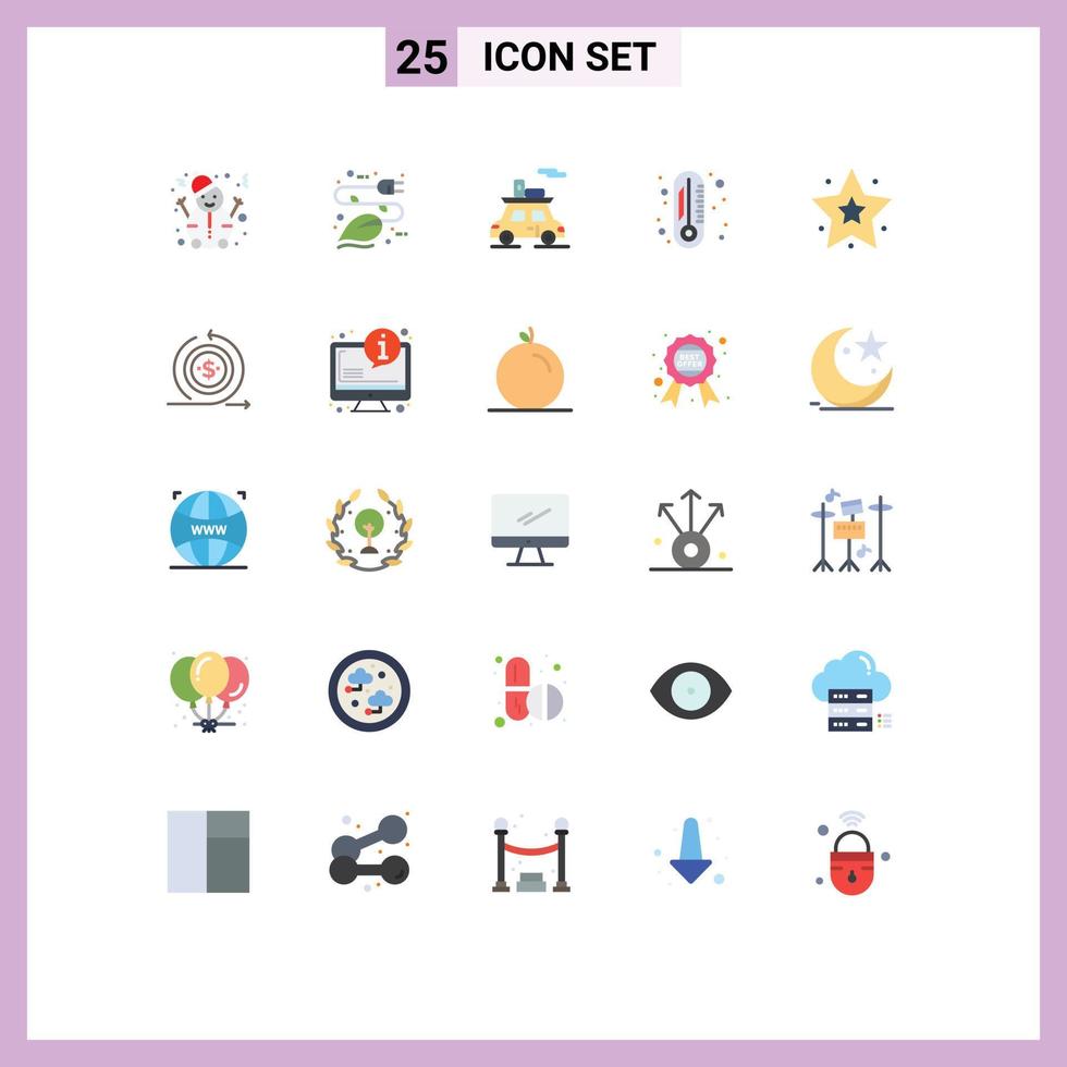 paquete de iconos de vector de stock de 25 signos y símbolos de línea para elementos de diseño de vector editables de química de termómetro de coche favorito estrella