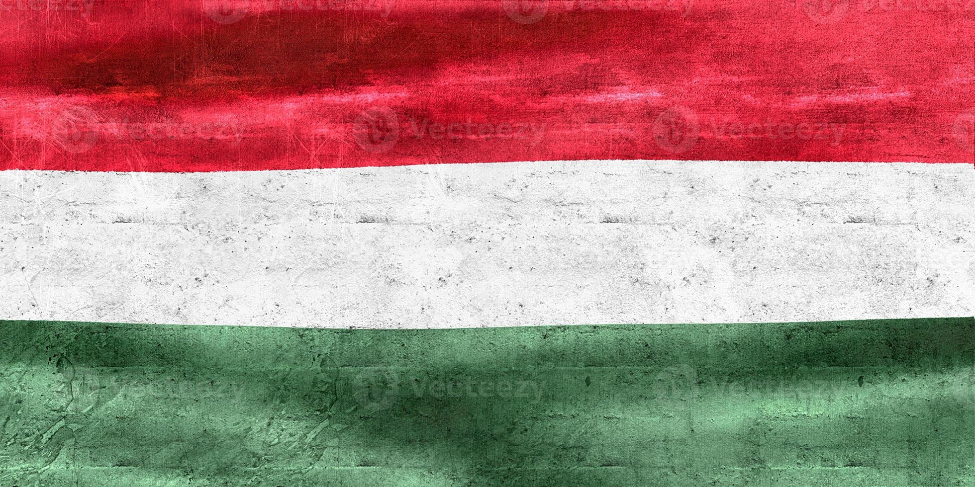 3D-Illustration of a Hungary flag - realistic waving fabric flag photo