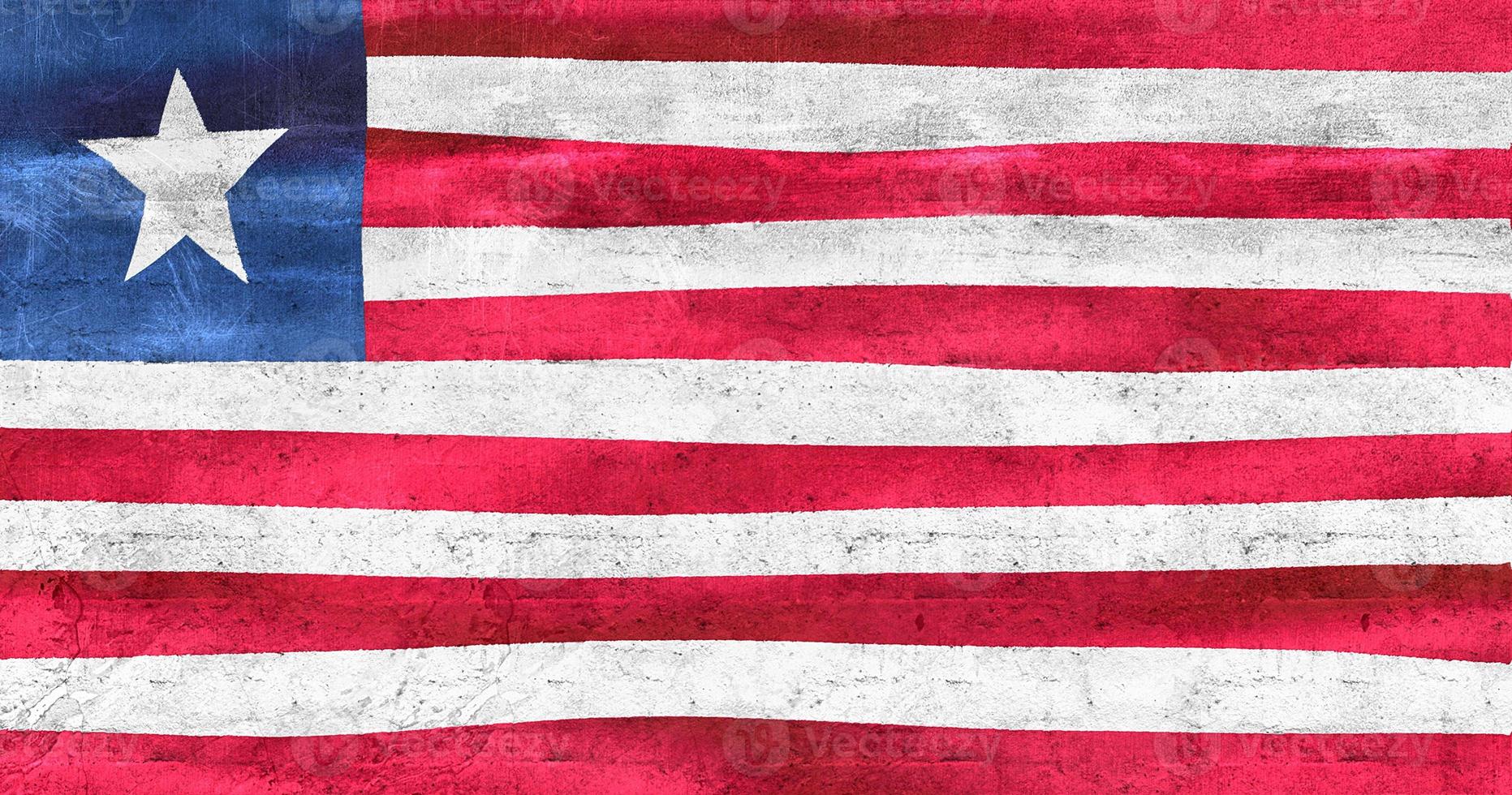 3D-Illustration of a Liberia flag - realistic waving fabric flag photo