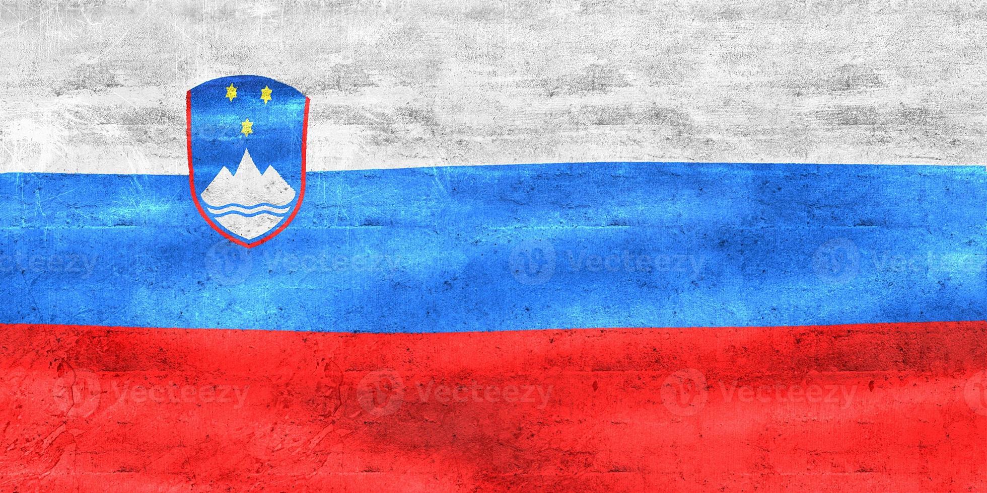 3D-Illustration of a Slovenia flag - realistic waving fabric flag photo