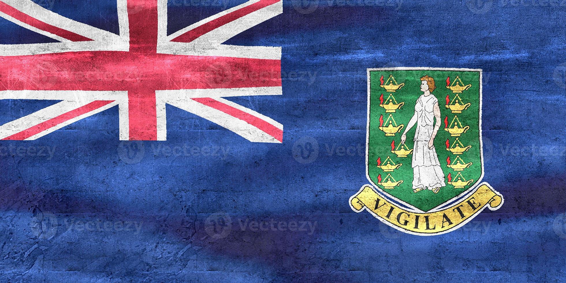 3D-Illustration of a British Virgin Islands flag - realistic waving fabric flag photo