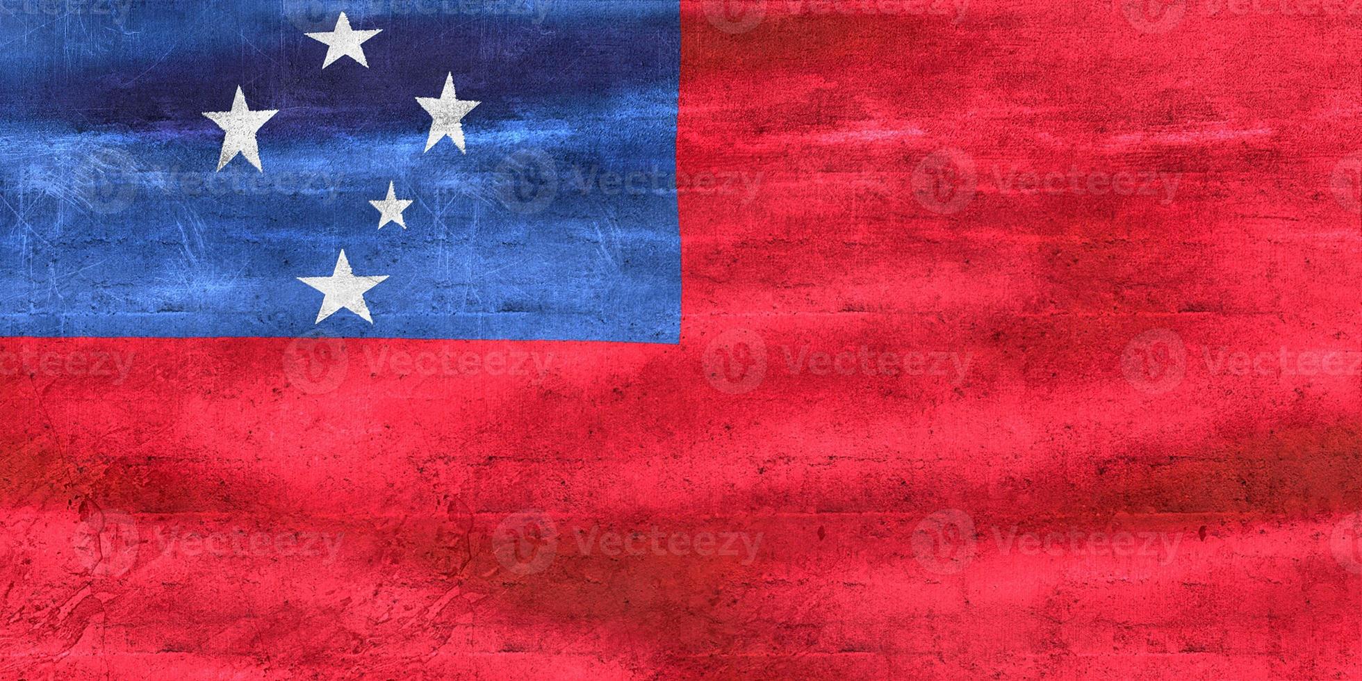 3D-Illustration of a Samoa flag - realistic waving fabric flag photo