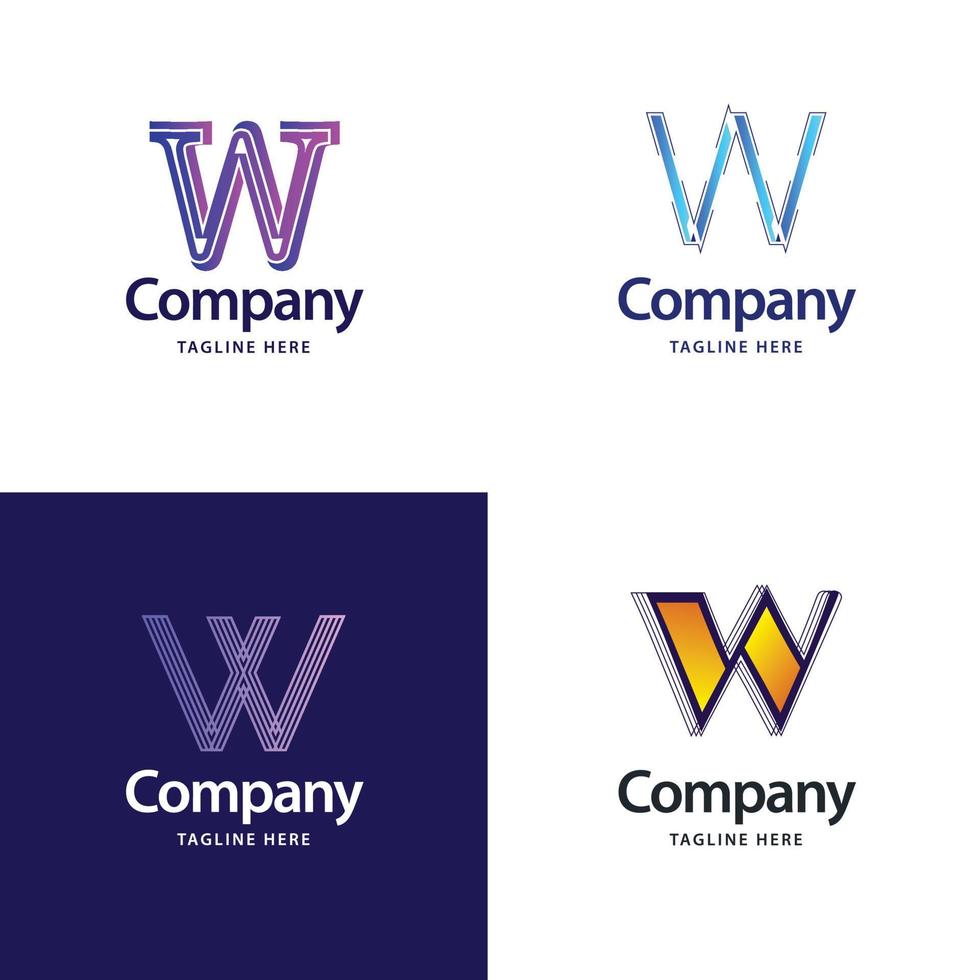 Letter W Big Logo Pack Design Creative Modern logos design for your business vector