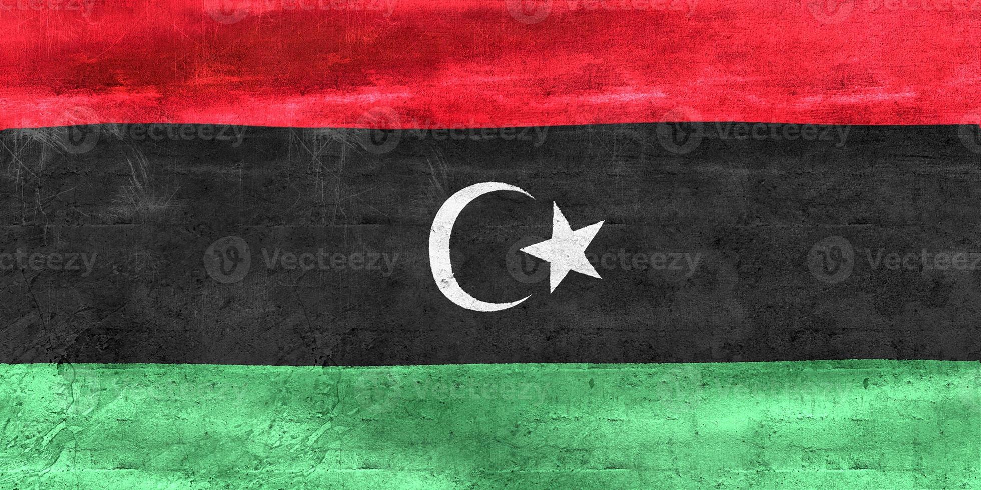 3D-Illustration of a Libya flag - realistic waving fabric flag photo