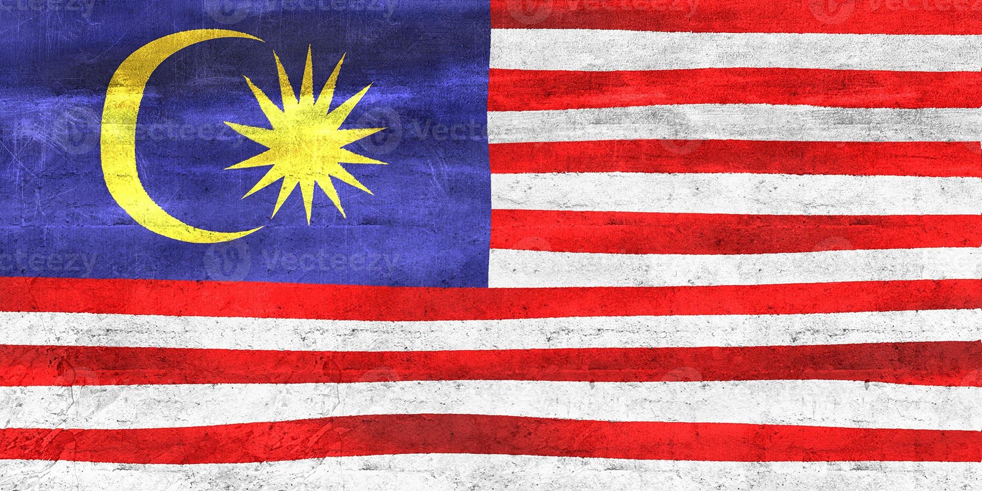 3D-Illustration of a Malaysia flag - realistic waving fabric flag photo