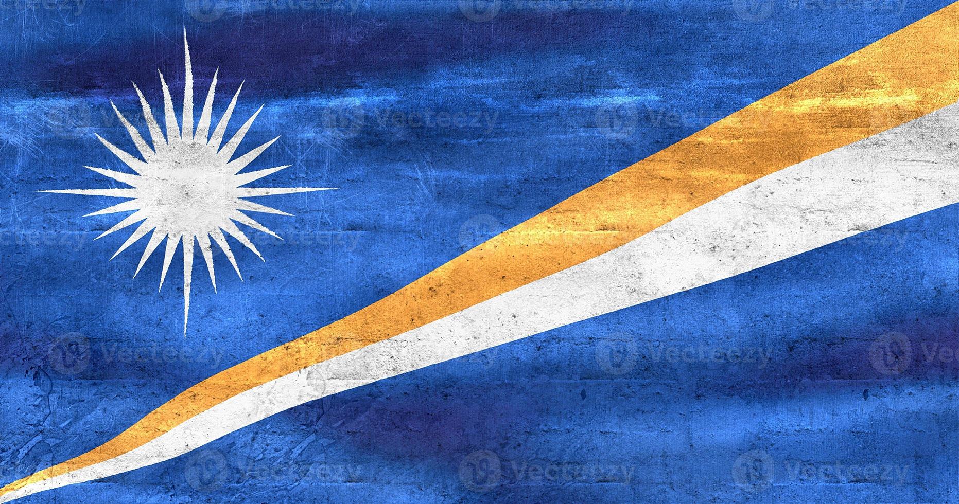 3D-Illustration of a Marshall Islands flag - realistic waving fabric flag photo