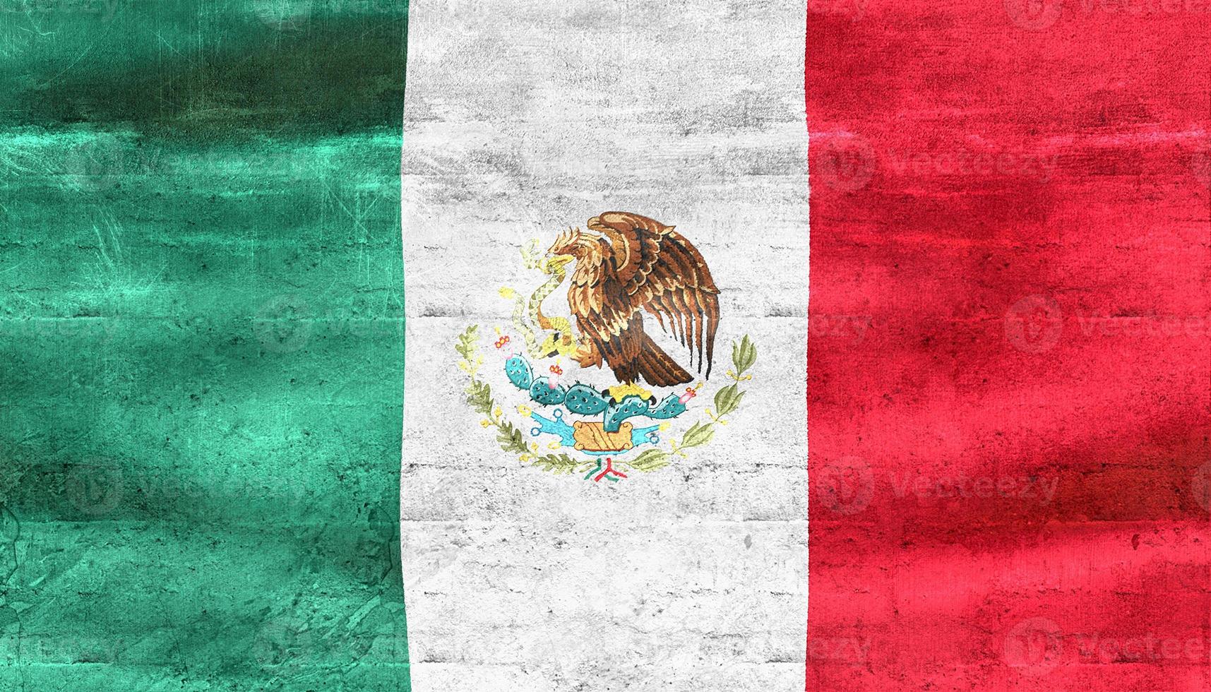 3D-Illustration of a Mexico flag - realistic waving fabric flag photo
