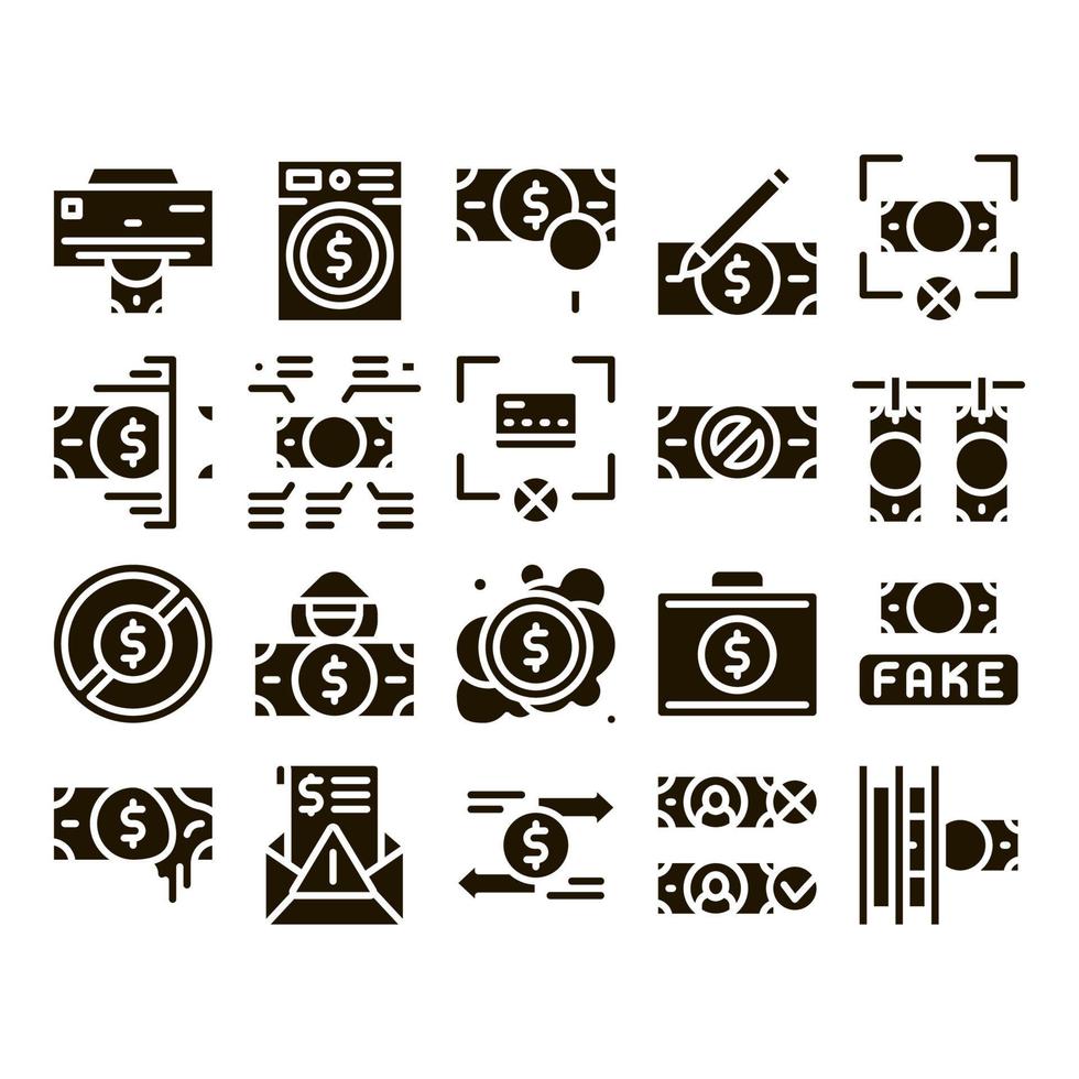 Fake Money Collection Elements Icons Set Vector 17492967 Vector Art at
