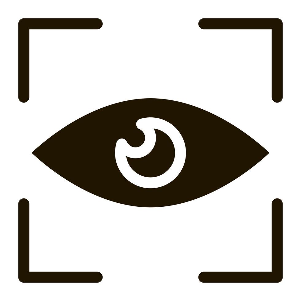 Human Eye Scanning Icon Vector Glyph Illustration