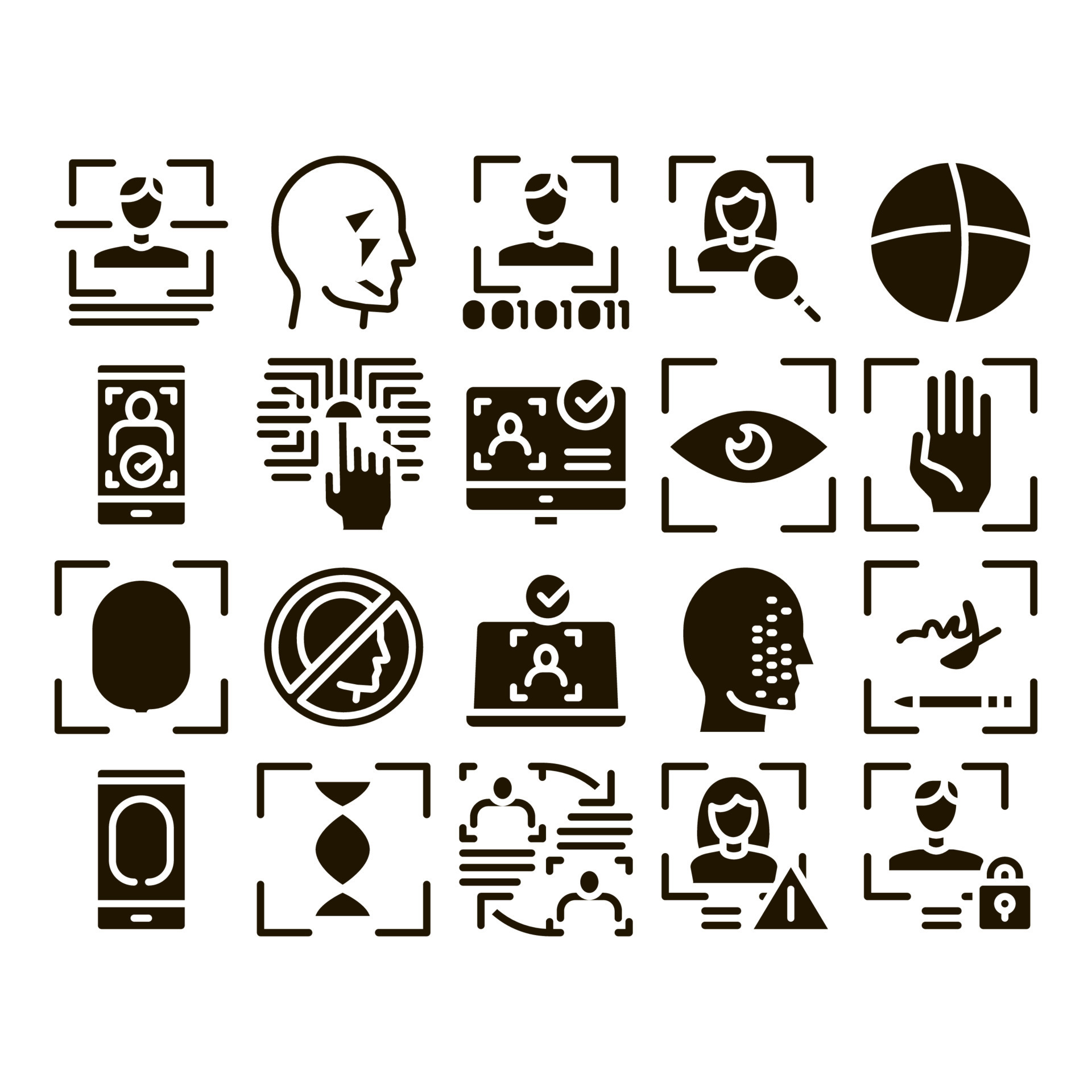 Recognition Collection Elements Icons Set Vector 17493149 Vector Art at