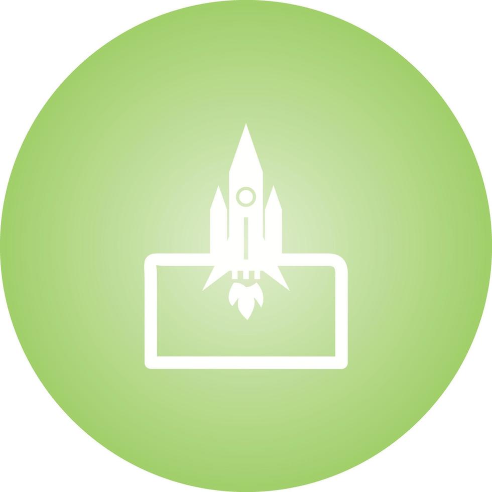Unique Rocket Launched Vector Glyph Icon