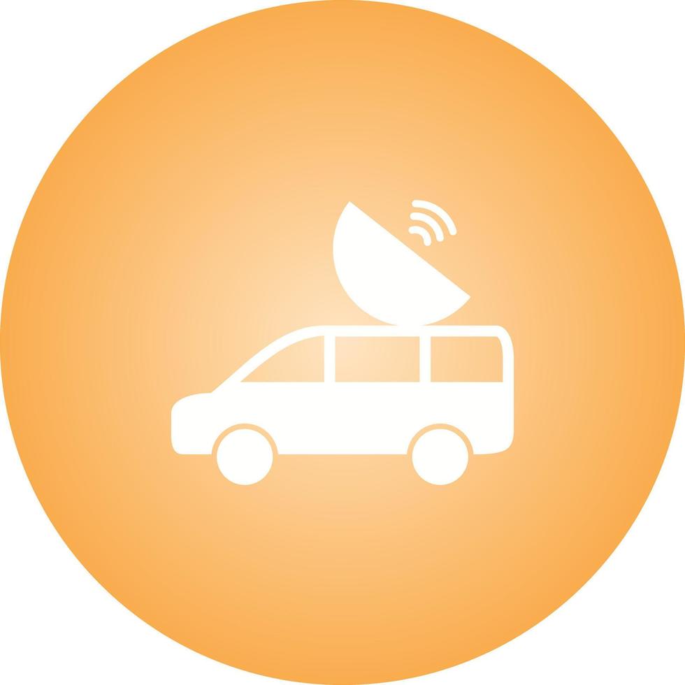 Unique Satellite Car Vector Glyph Icon