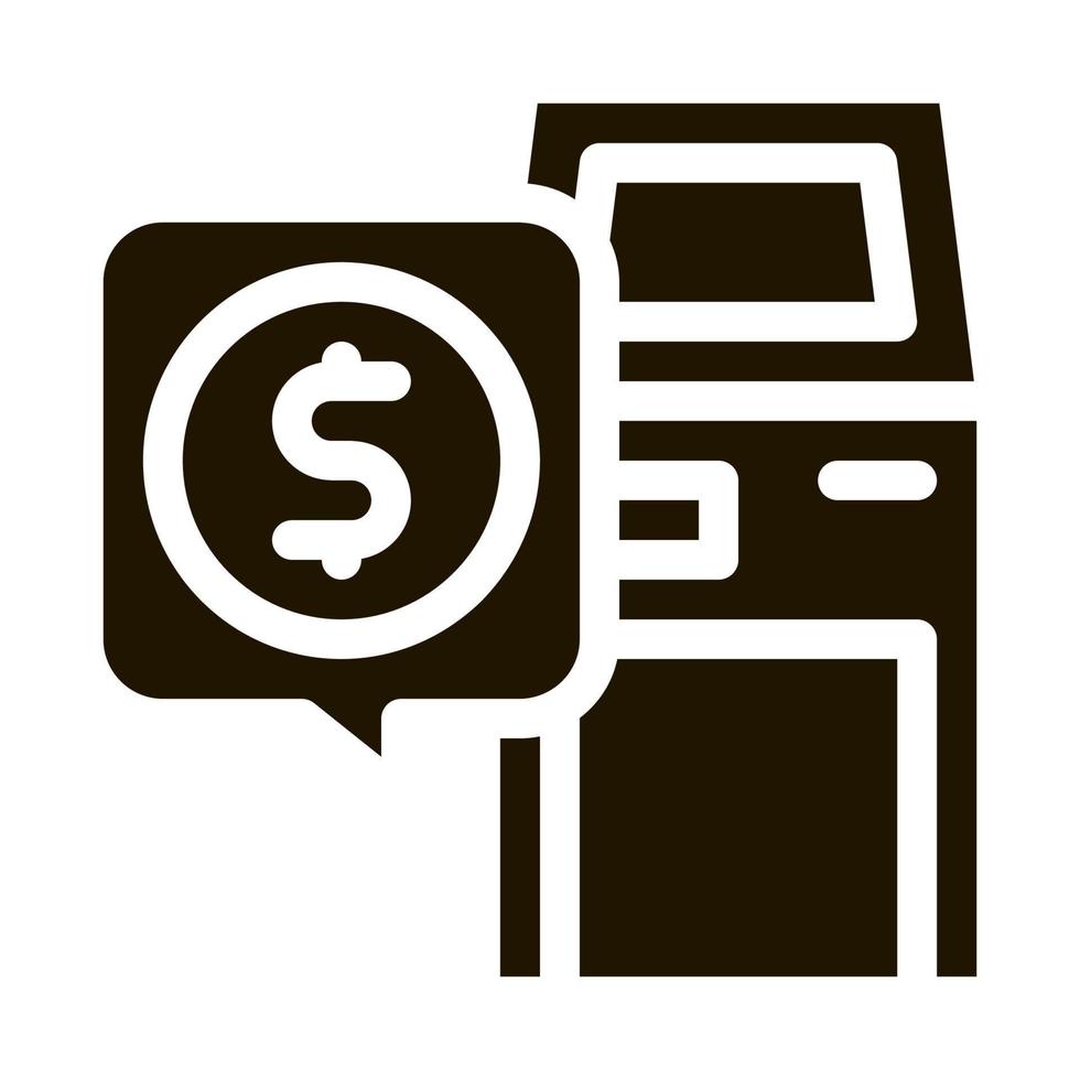 bank terminal icon Vector Glyph Illustration