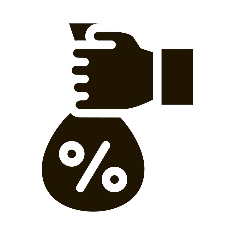 Hand Giving Percent Icon Vector Glyph Illustration