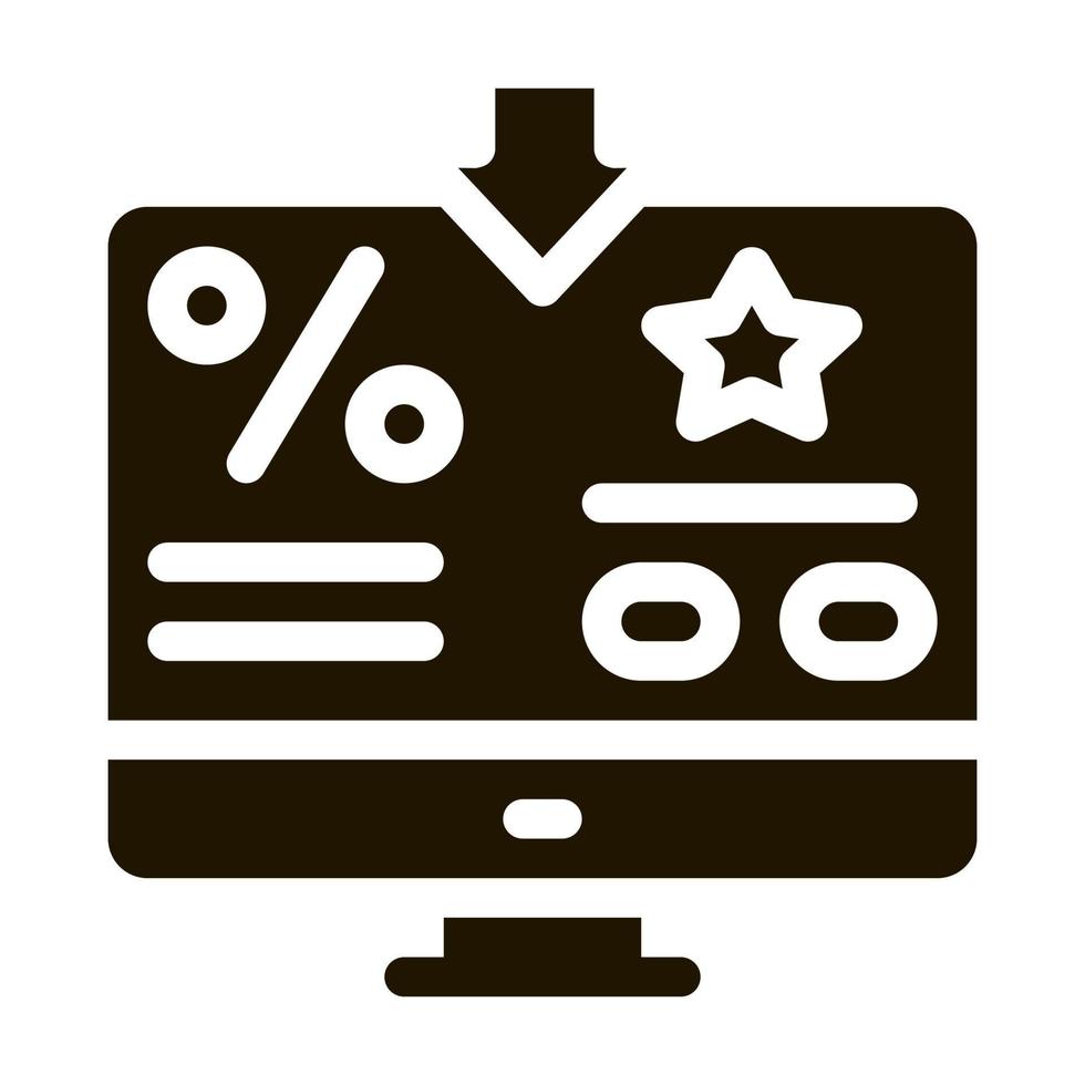 Bonus Percent Computer Information Icon Vector Glyph Illustration