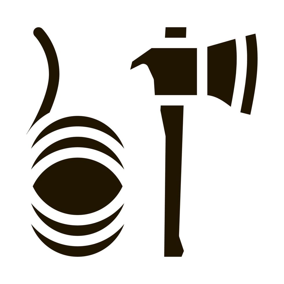 ax and rope icon Vector Glyph Illustration