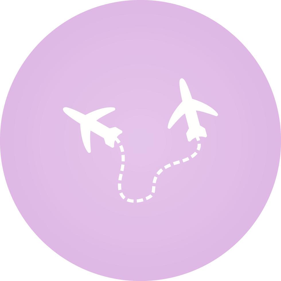 Round Travel Flights Vector Icon