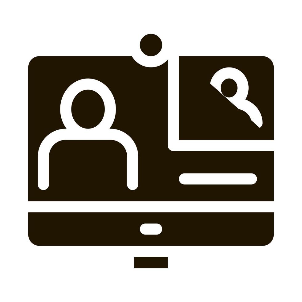 Student Personal Computer Icon Vector Glyph Illustration