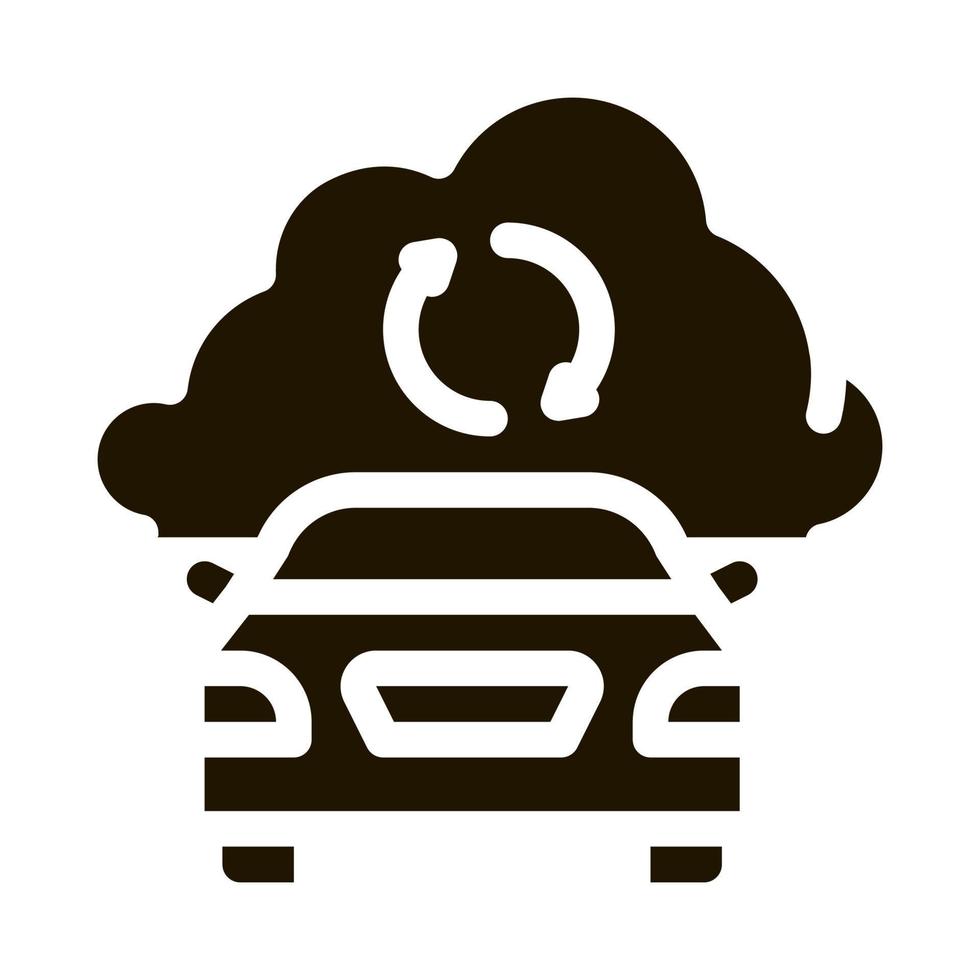 smart car connection cloud icon Vector Glyph Illustration