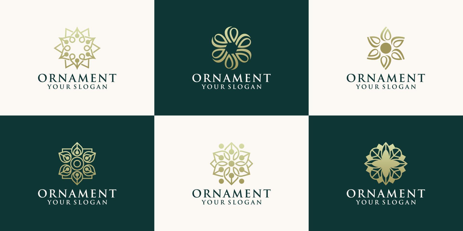 set of of elegant ornamental logo design template vector