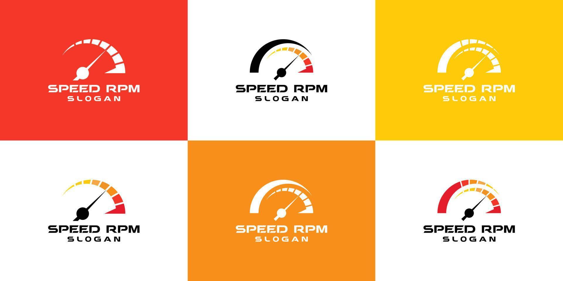 speedometer logo design collection, speed, sport, workshop vector