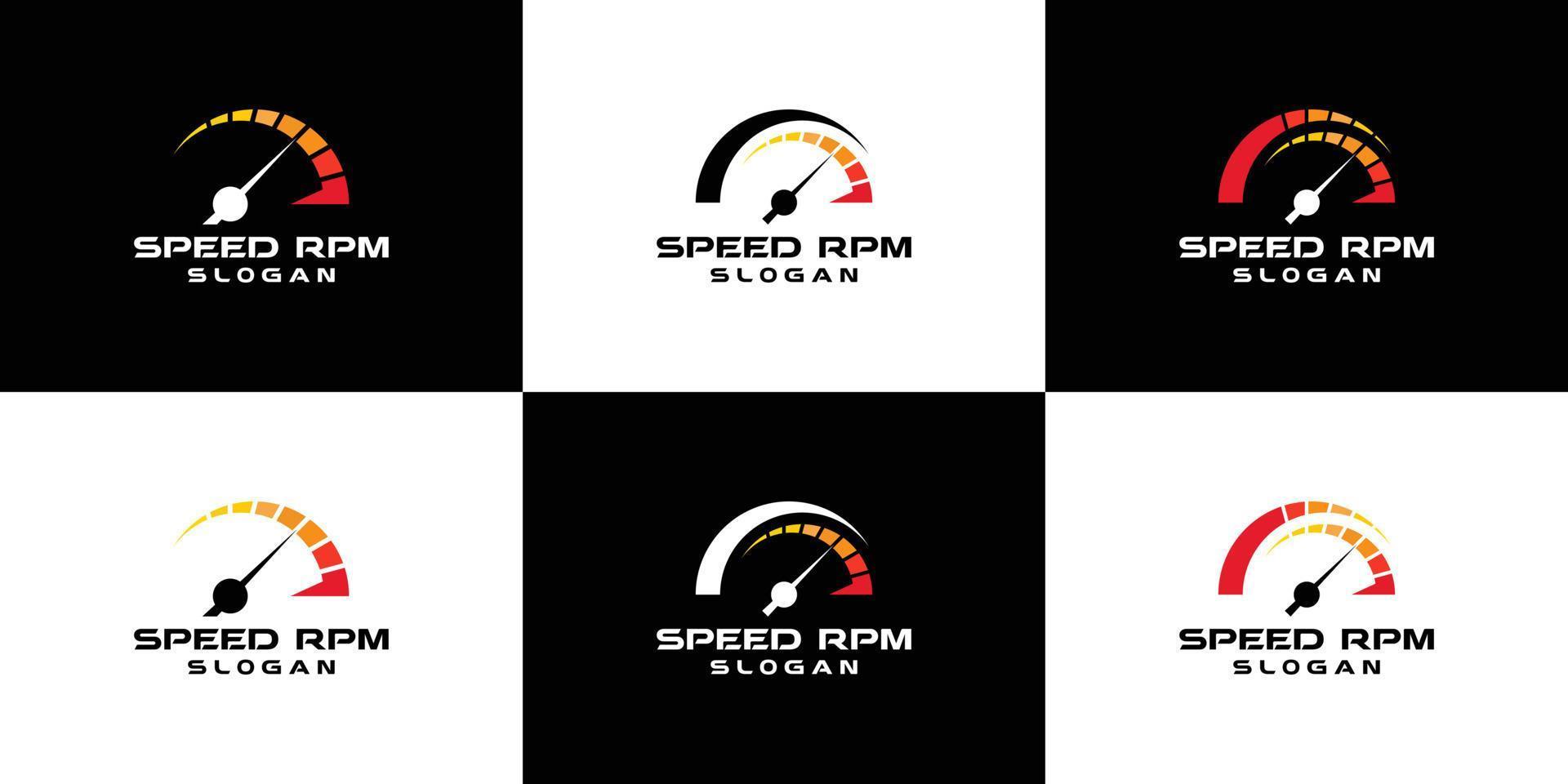 colección de logos de velocímetro rpm vector