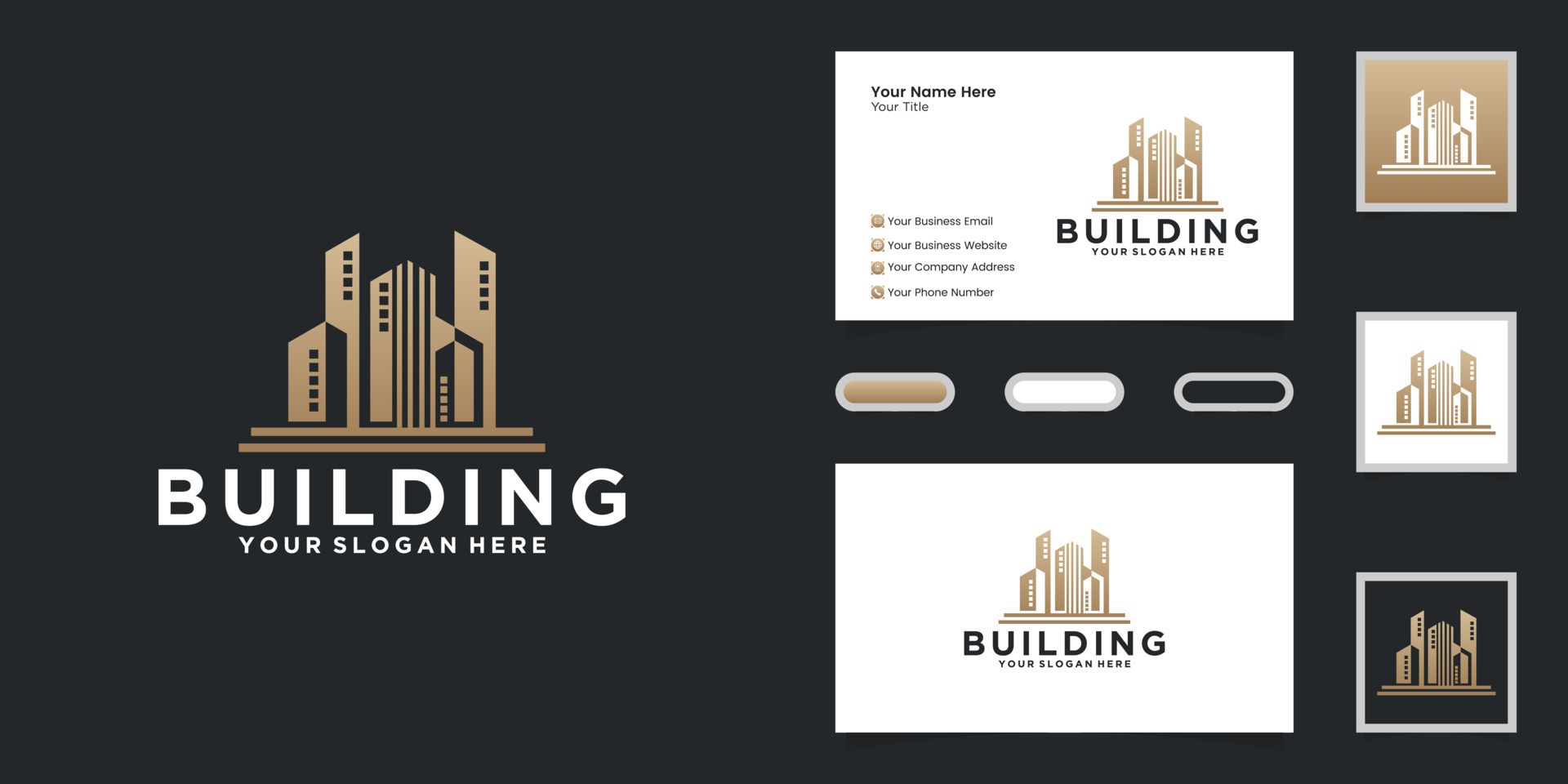 luxury urban highrise logo and business card inspiration 17493971