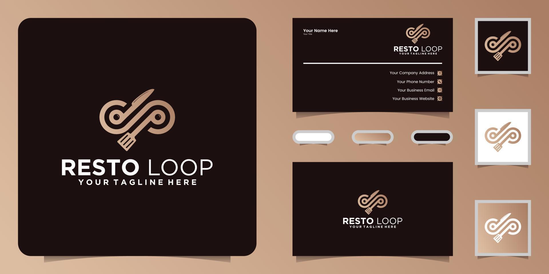 food infinity logo and business card inspiration vector