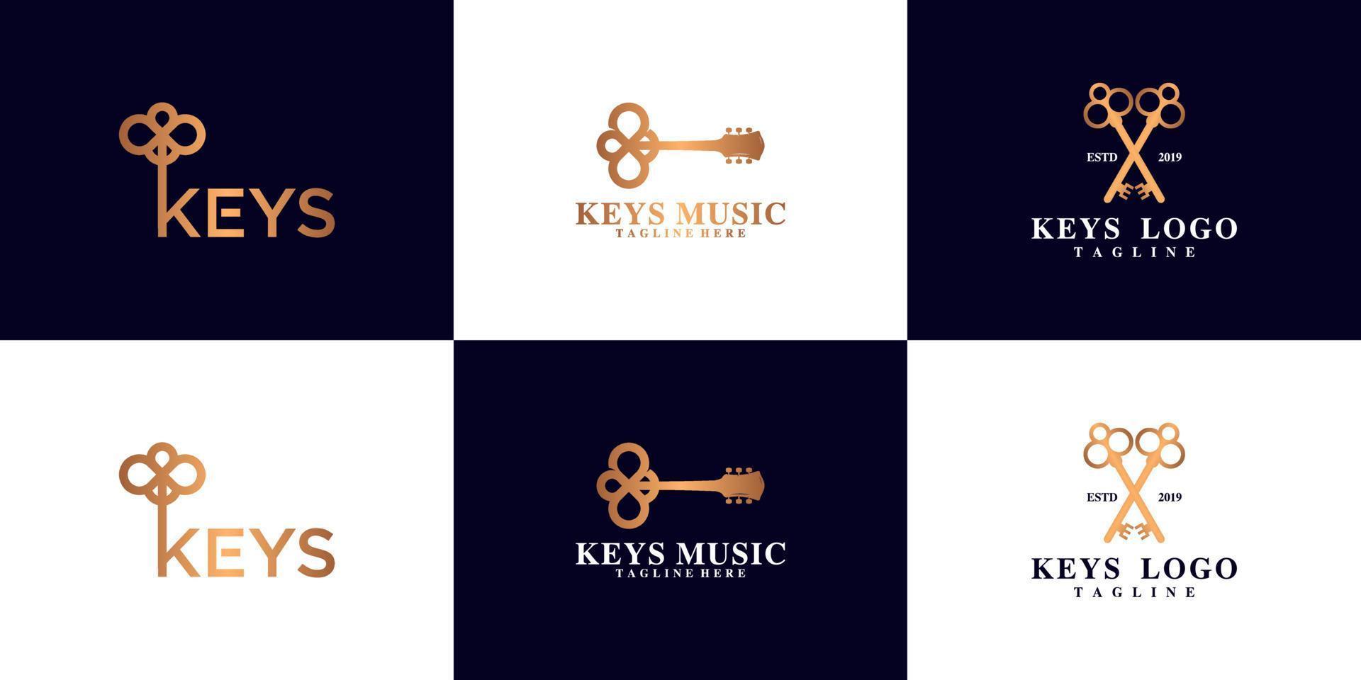 inspiración para el diseño del logotipo de la llave de la casa antigua vector