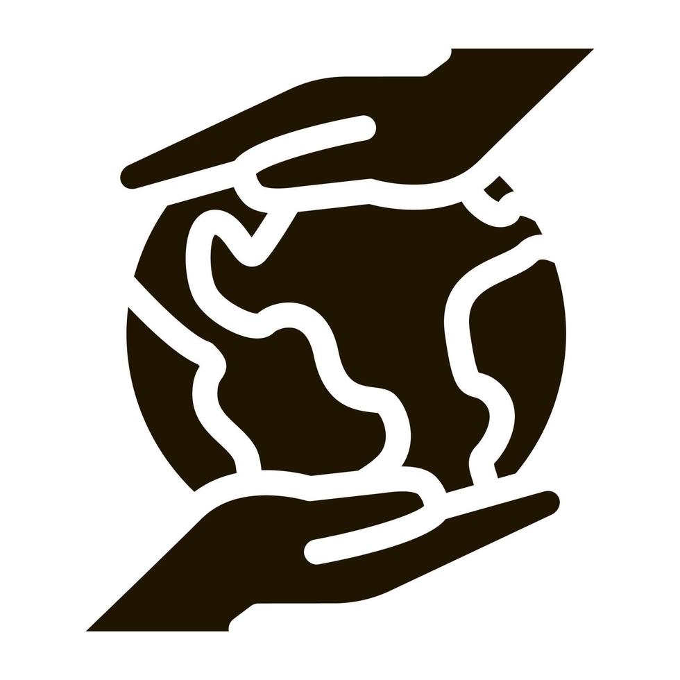 mundo diferente raza manos icono vector glifo ilustración