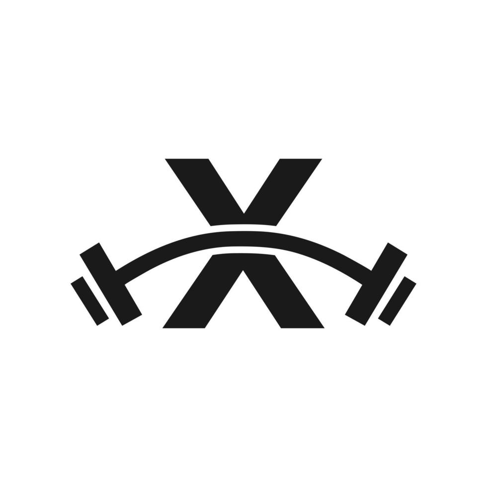 Letter X Fitness Gym Logo Design. Fitness Club Exercising Logo vector