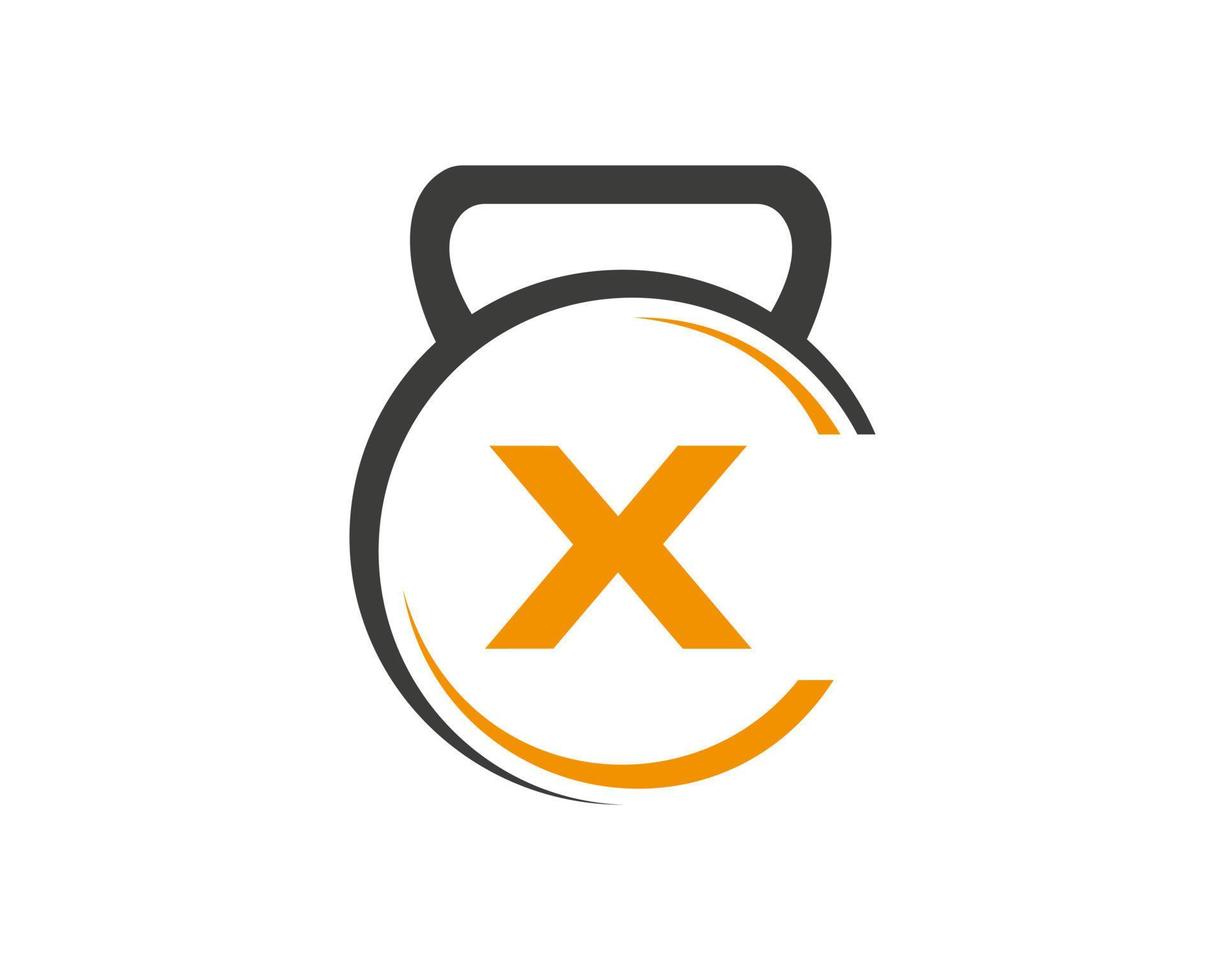 Letter X Fitness Gym Logo Design. Fitness Club Exercising Logo vector